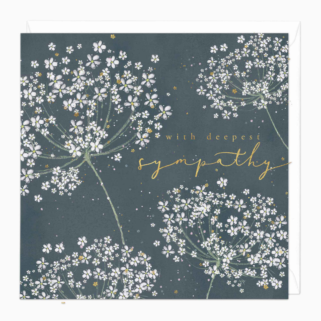 Greeting Card-F255 - Wild Carrot Sympathy Card-Whistlefish
