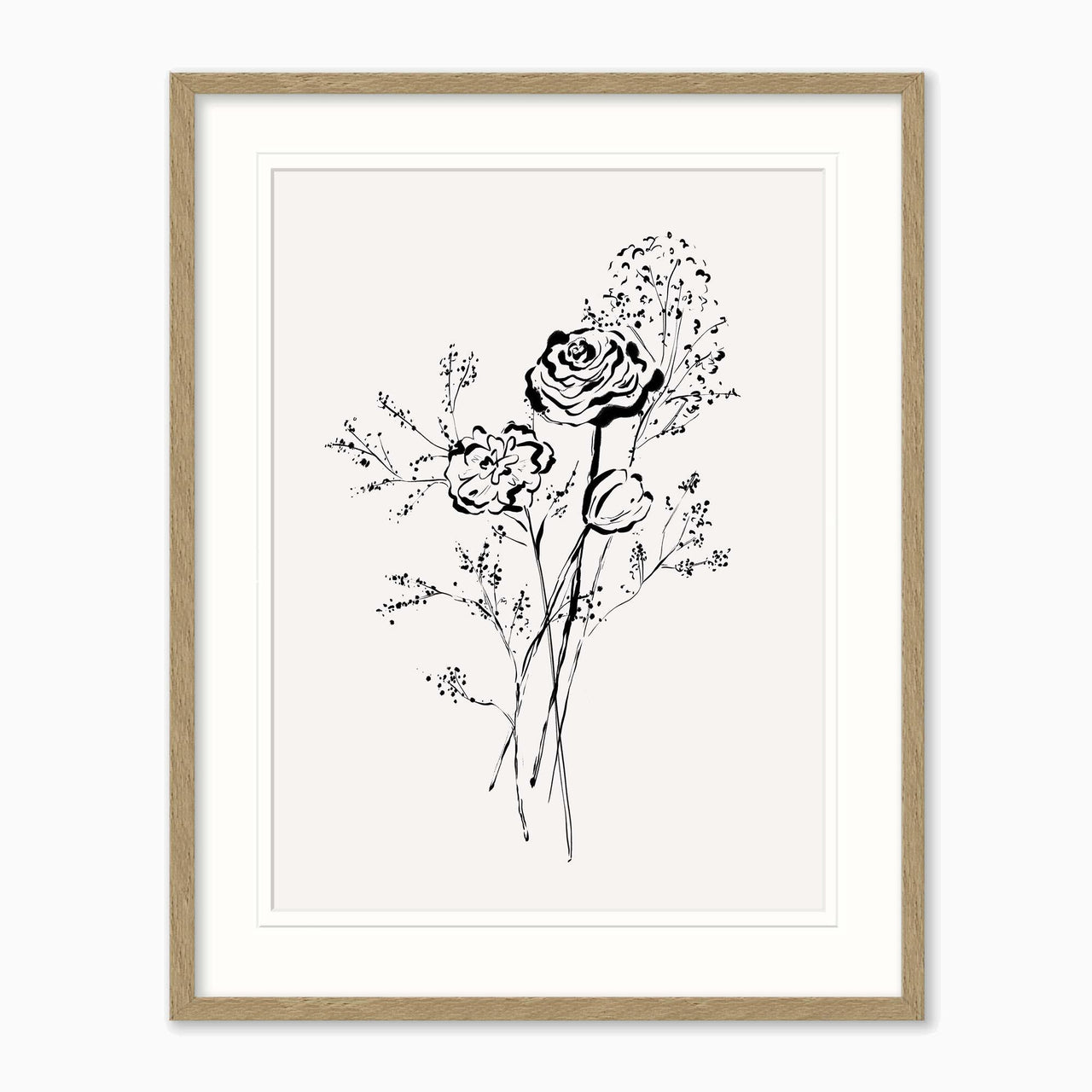 Framed Print-WF1205F - Wild Rose Stem Framed Print-Whistlefish