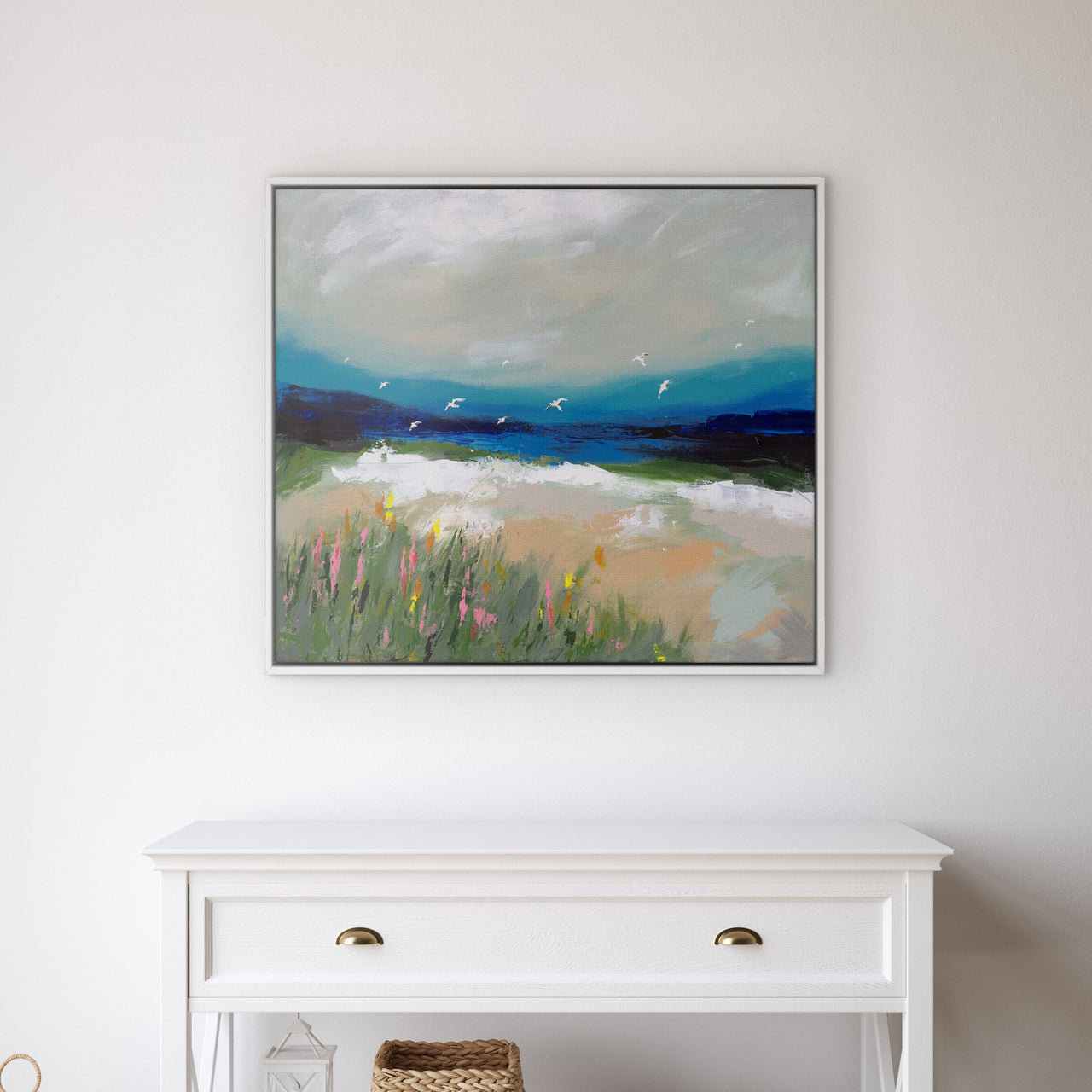 Canvas-WTC15F - Wild Flower Shoreline Framed Canvas-Will Thompson