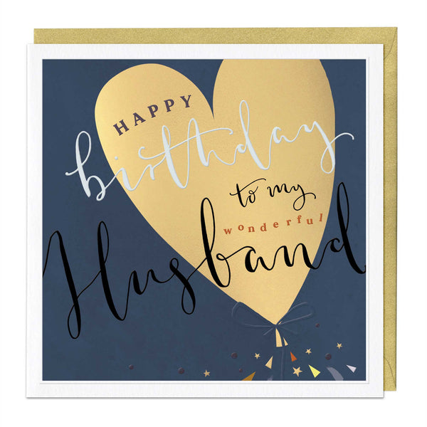 Luxury Card - LN033 - Wonderful Husband Luxury Birthday Card - Wonderful Husband Luxury Birthday Card - Whistlefish
