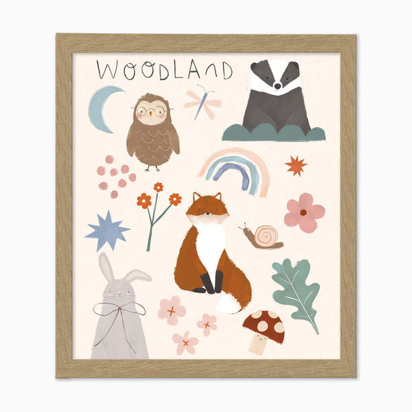 Woodland Friends Small Framed Print - Whistlefish