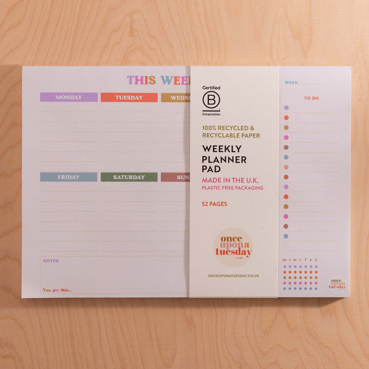 Weekly Planner-TUE-YGTWP-A4-PAD - You Got This Weekly Planner-Whistlefish & Co