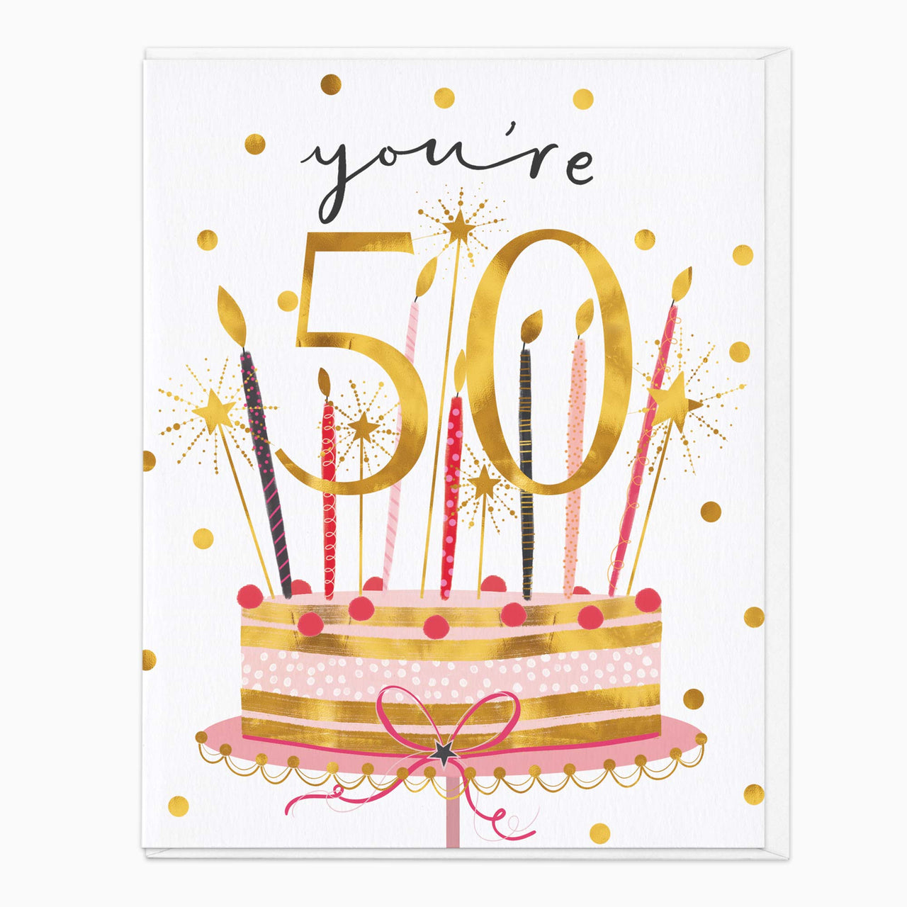 Greeting Card-E777 - You're 50 Birthday Cake Card-Whistlefish
