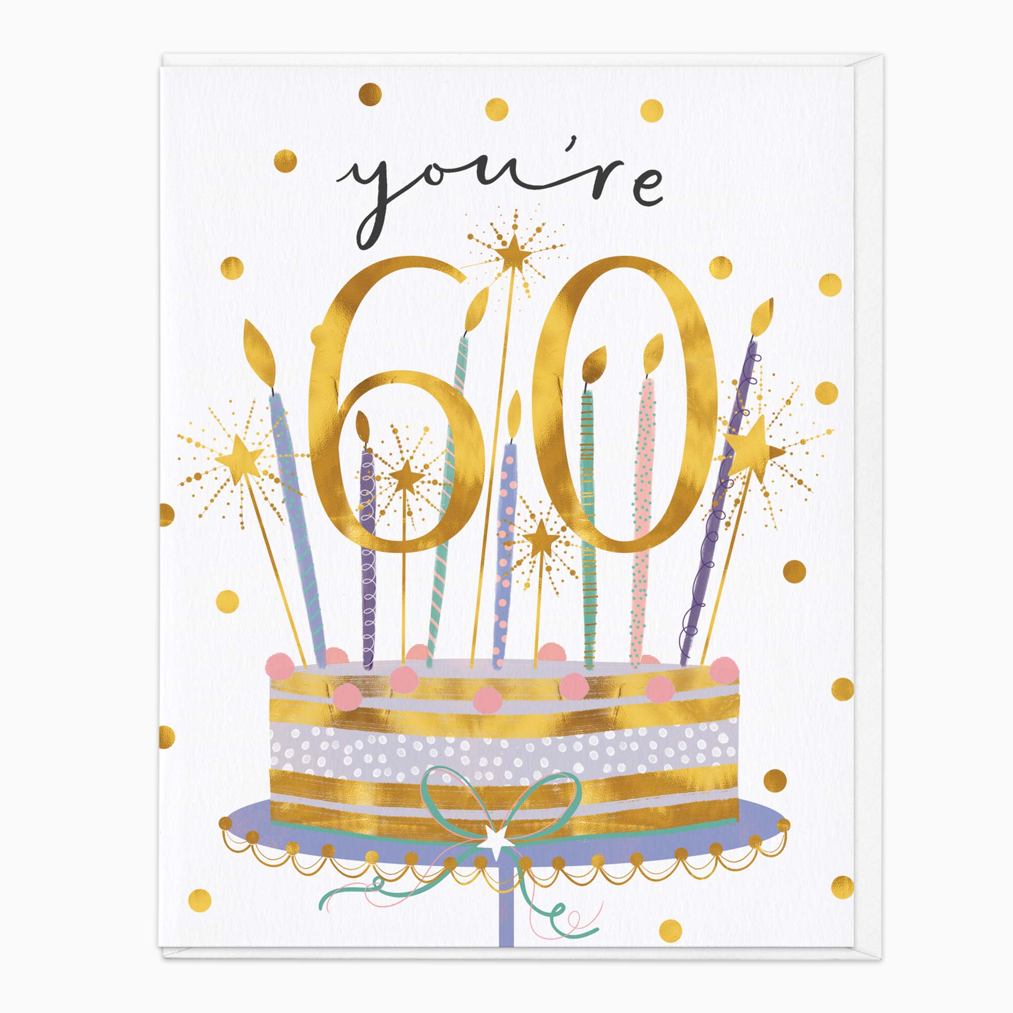 Greeting Card-E778 - You're 60 Birthday Cake Card-Whistlefish