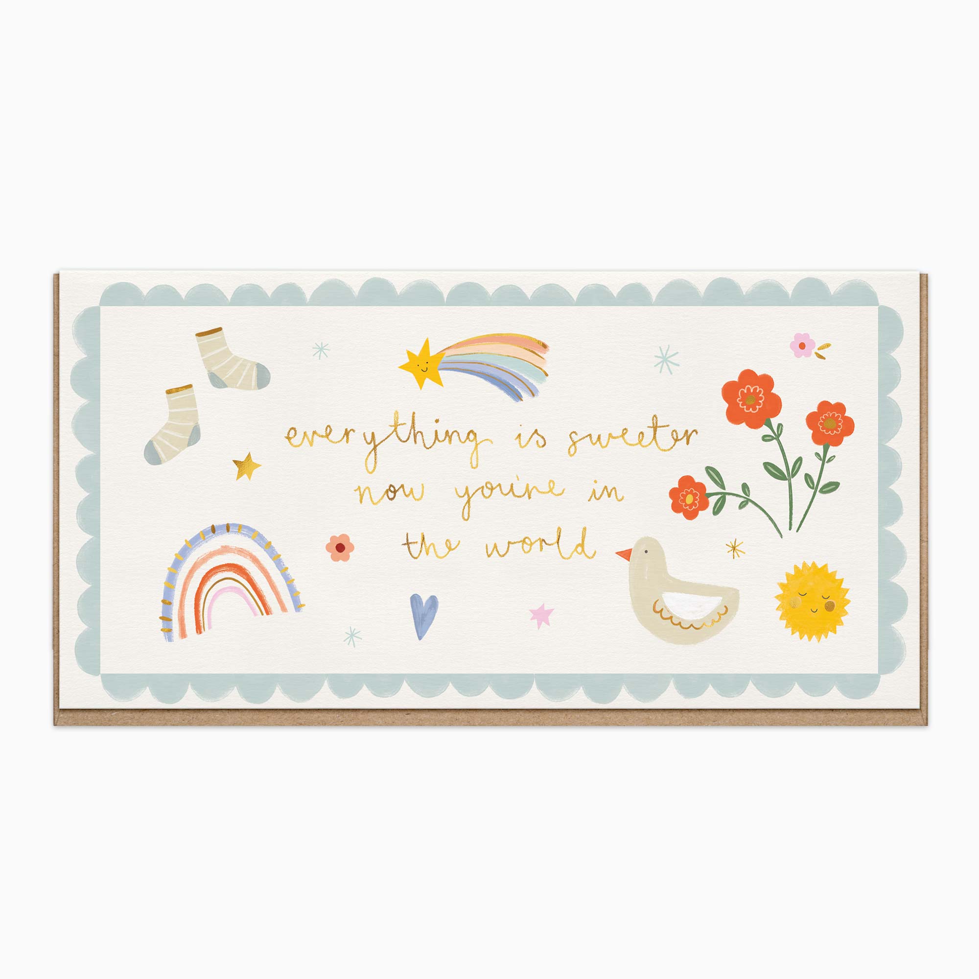 Greeting Card-H187 - You're In The World New Baby Card-Whistlefish