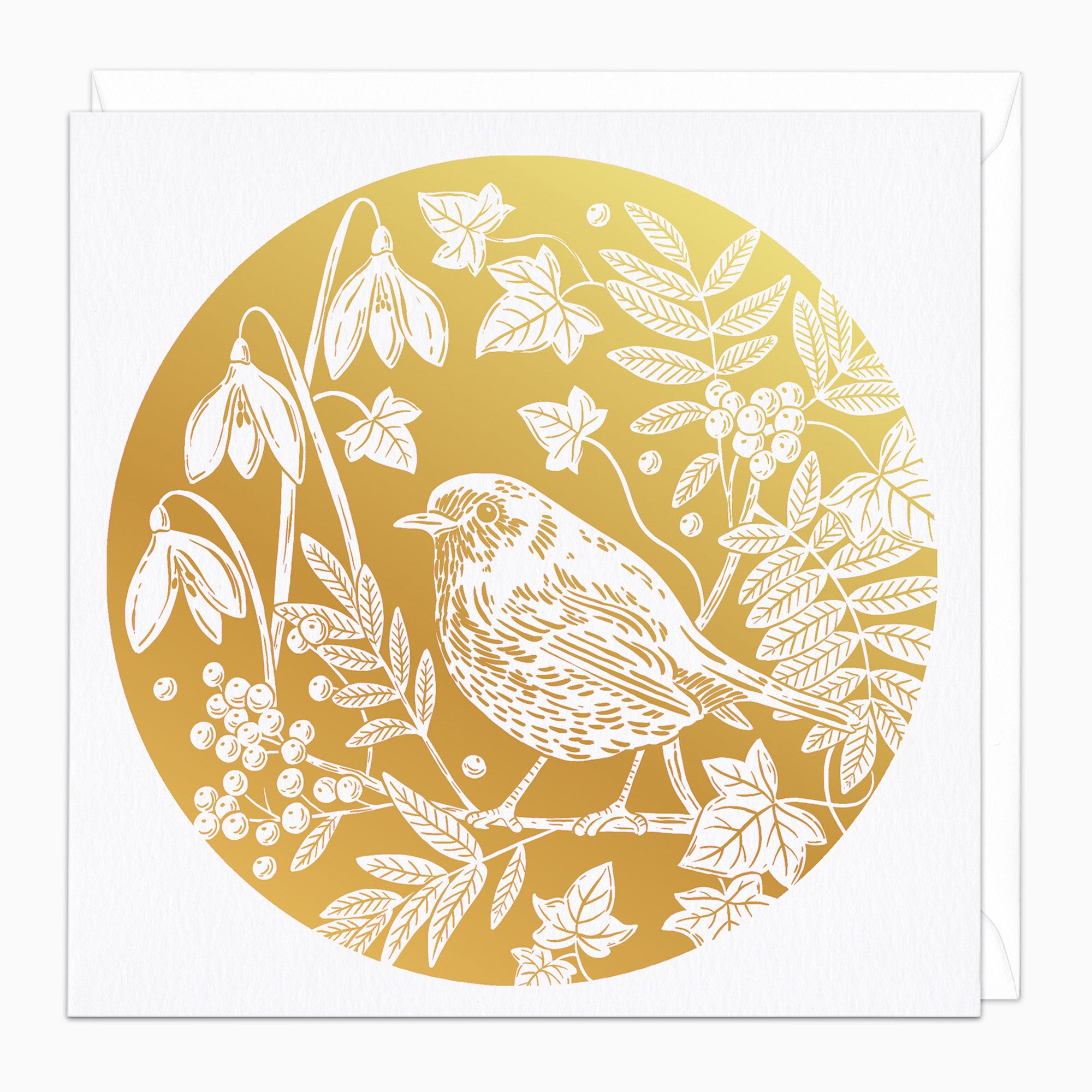 ZA065 - Foil Robin Christmas Card