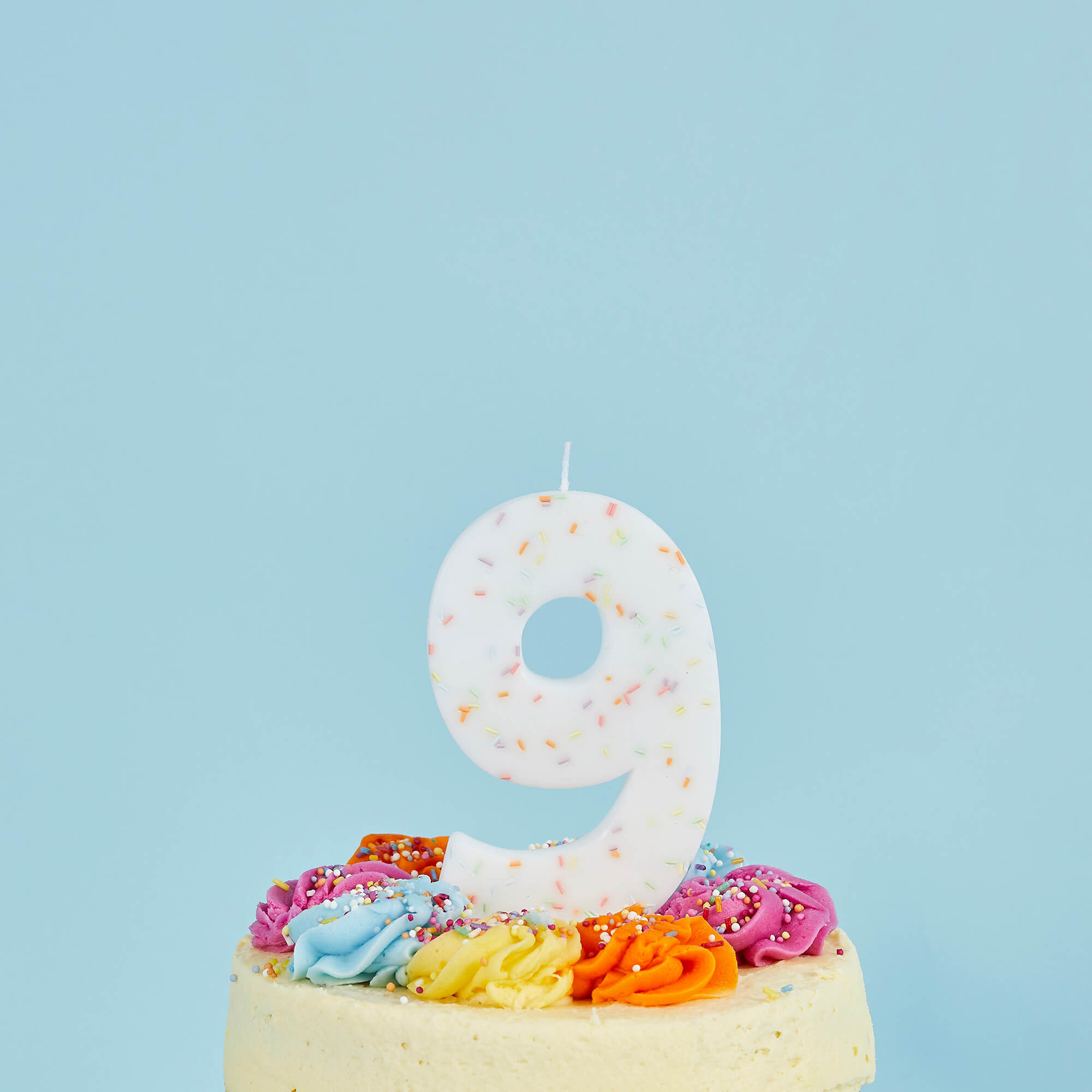 Candle-HBGP134 - Giant Sprinkle Number 9 Candle-HootyBalloo