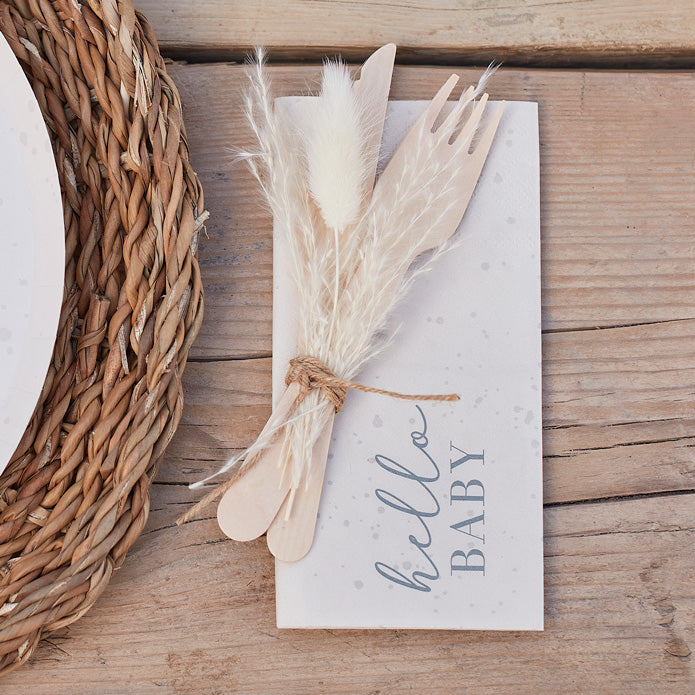 Paper Napkins-HEB-103 Hello Baby Speckle Napkins-Ginger Ray