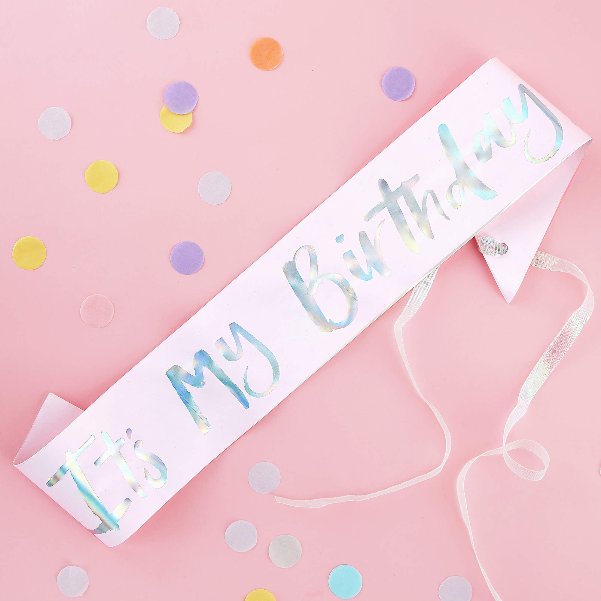 Glasses-PS-514 - Pastel Pink Its My Birthday Sash-Ginger Ray