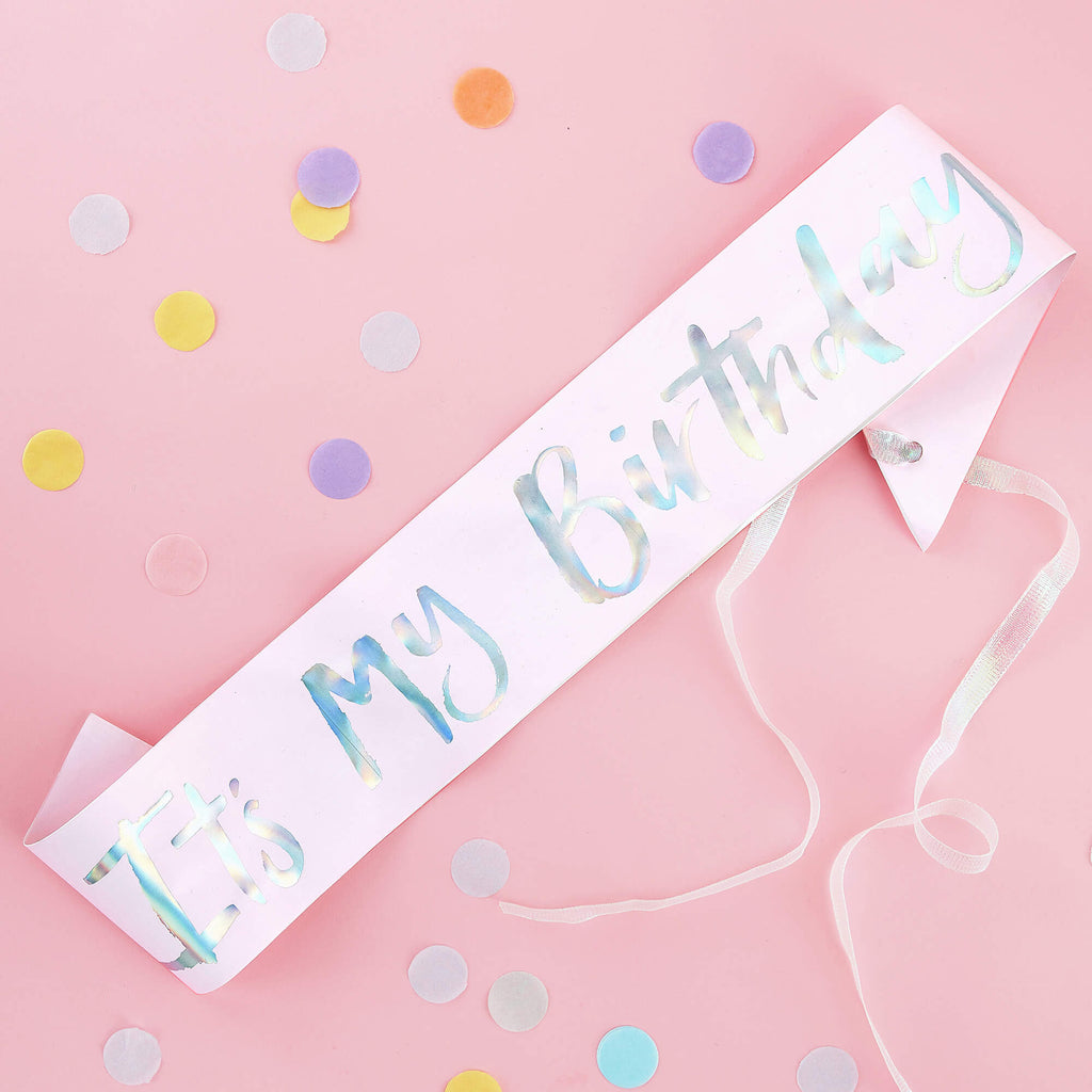 Glasses-PS-514 - Pastel Pink Its My Birthday Sash-Ginger Ray