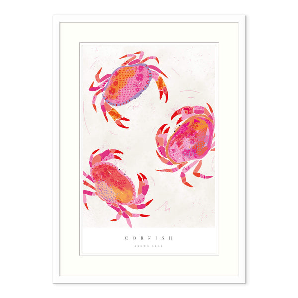 Cornish Crabs Large Framed Print - Cornish Art Prints - Whistlefish