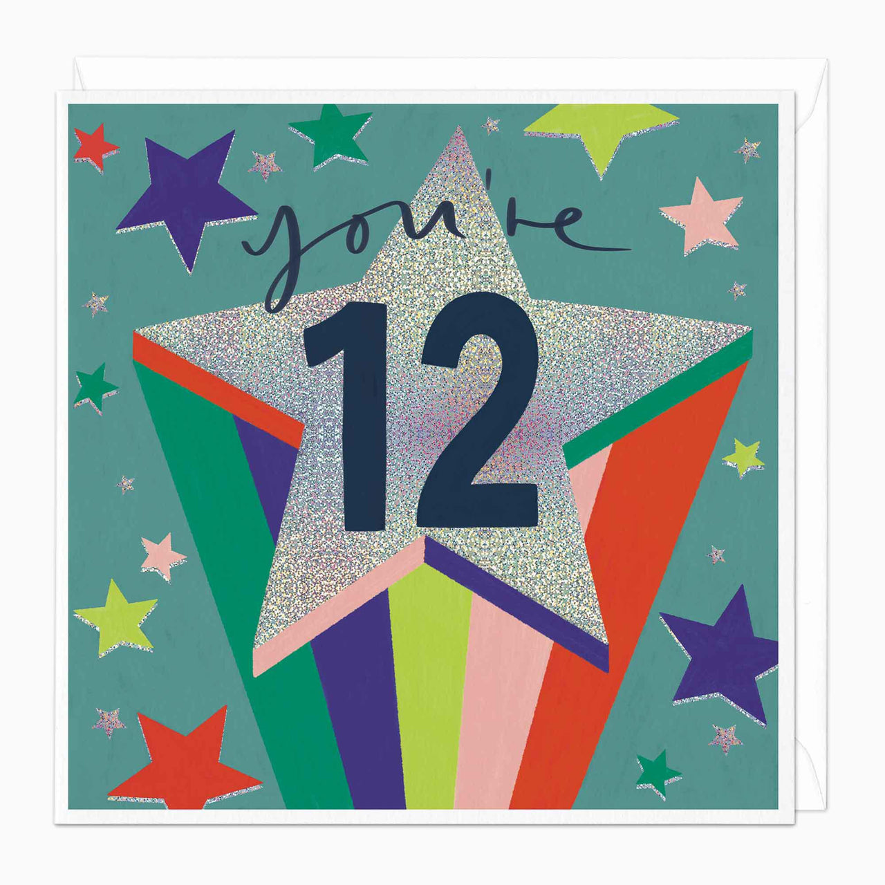 Greeting Card-F268 - 12 Star Birthday Card-Whistlefish