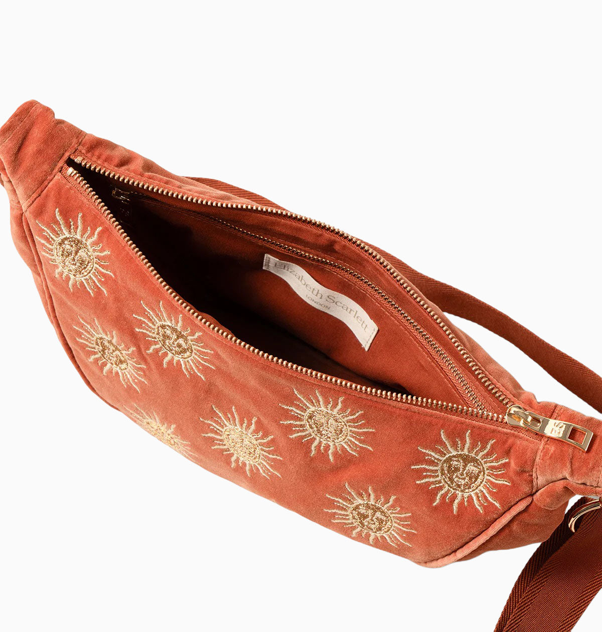 Crossbody Sling Bag-14766 - Sun Goddess Velvet Crossbody Sling Bag-Elizabeth Scarlett