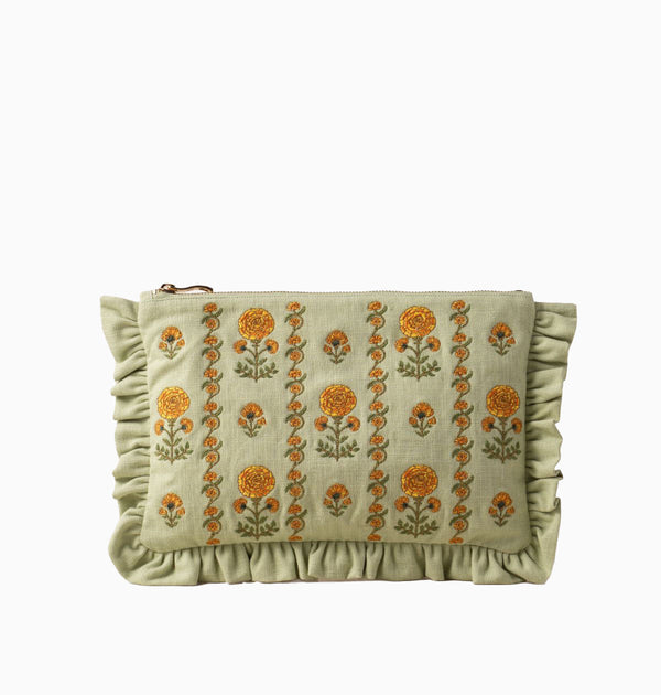 Pouch-16081 - Marigolds Frill Everyday Pouch-Elizabeth Scarlett