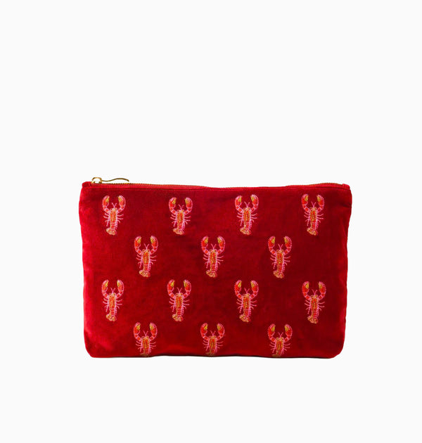 Pouch-16203 - Lobster Velvet Everyday Pouch-Elizabeth Scarlett