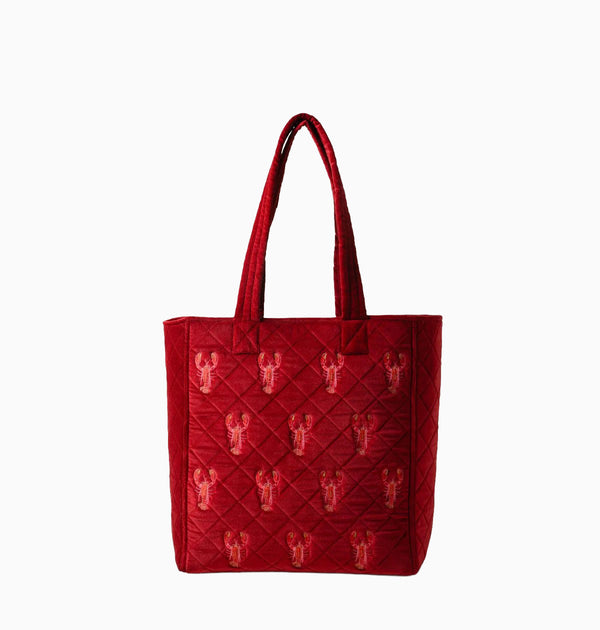 Tote Bag-16265 - Lobster Velvet Tote Bag-Elizabeth Scarlett