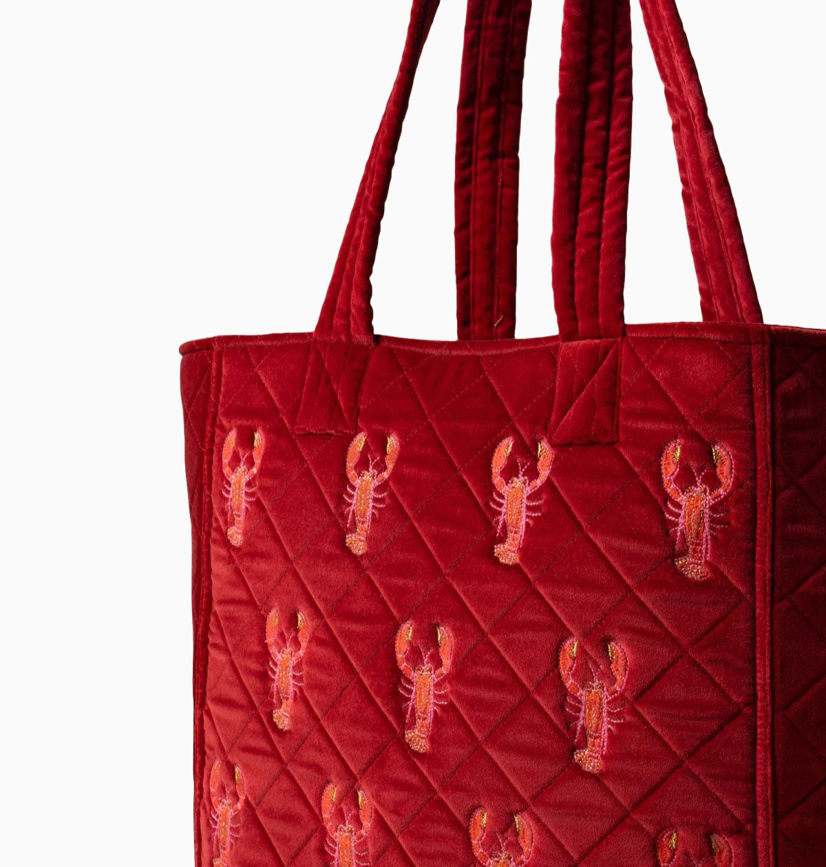 Tote Bag-16265 - Lobster Velvet Tote Bag-Elizabeth Scarlett