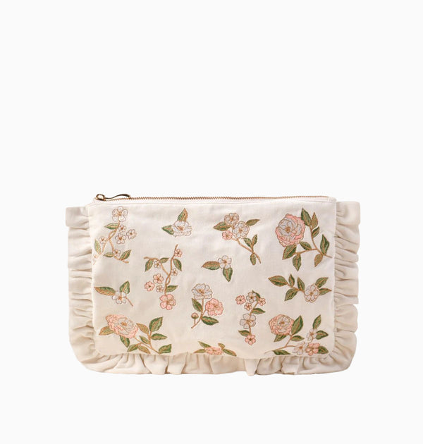 Pouch-16296 - Wild Rose Velvet Frill Pouch-Elizabeth Scarlett