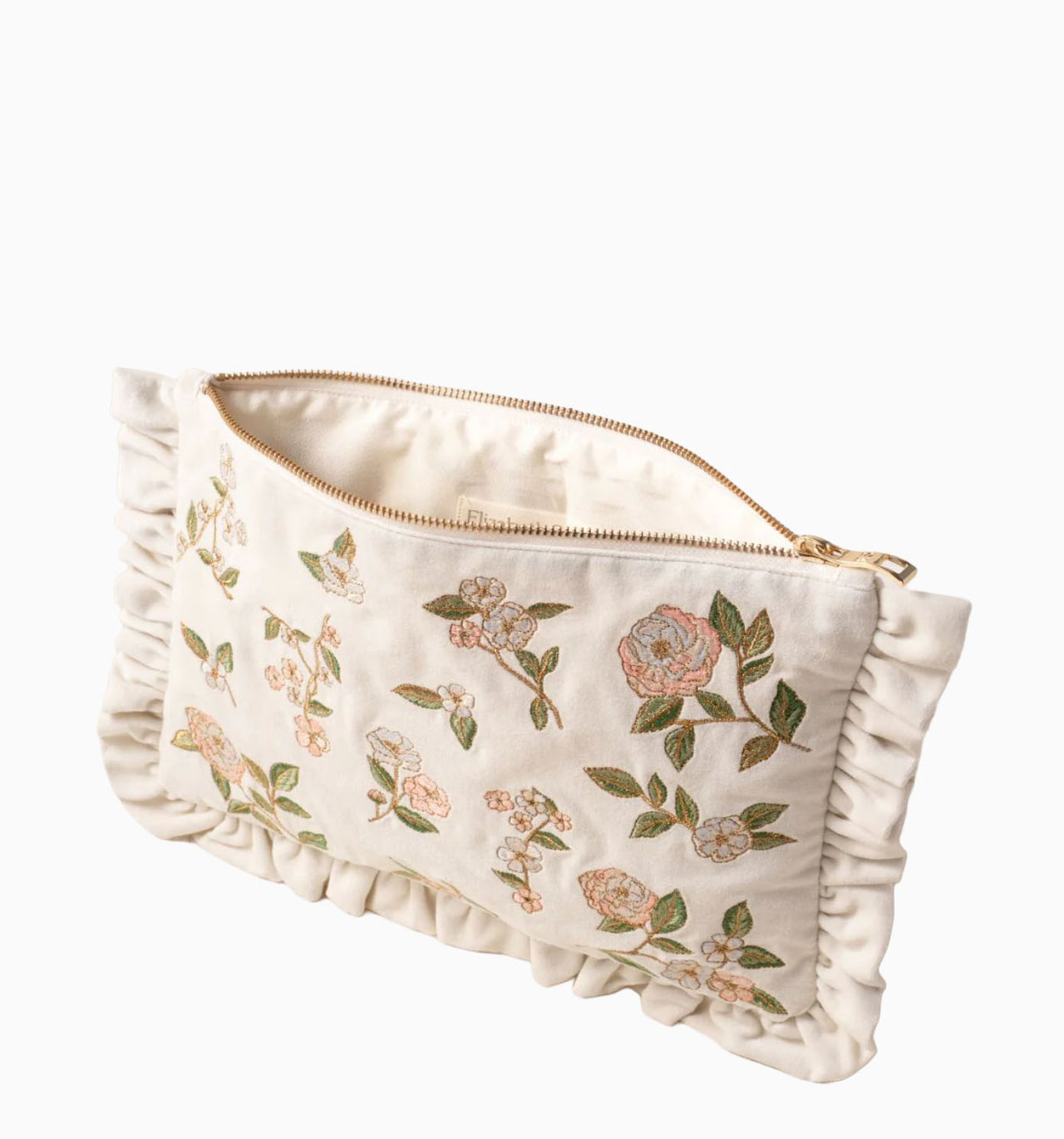Pouch-16296 - Wild Rose Velvet Frill Pouch-Elizabeth Scarlett