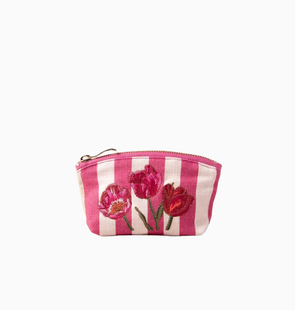 Coin Purse-16661 - Tulip Stripe Cotton Coin Purse-Elizabeth Scarlett