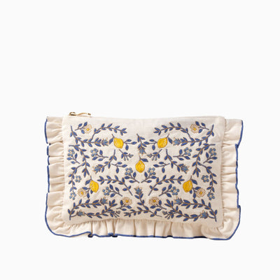 Lemon Garden Cotton Frill Pouch - Whistlefish