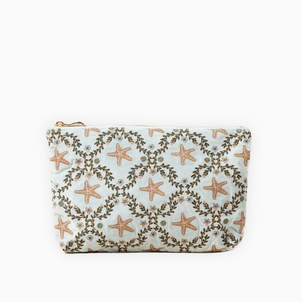 17309 - Starfish Garden Velvet Everyday Pouch