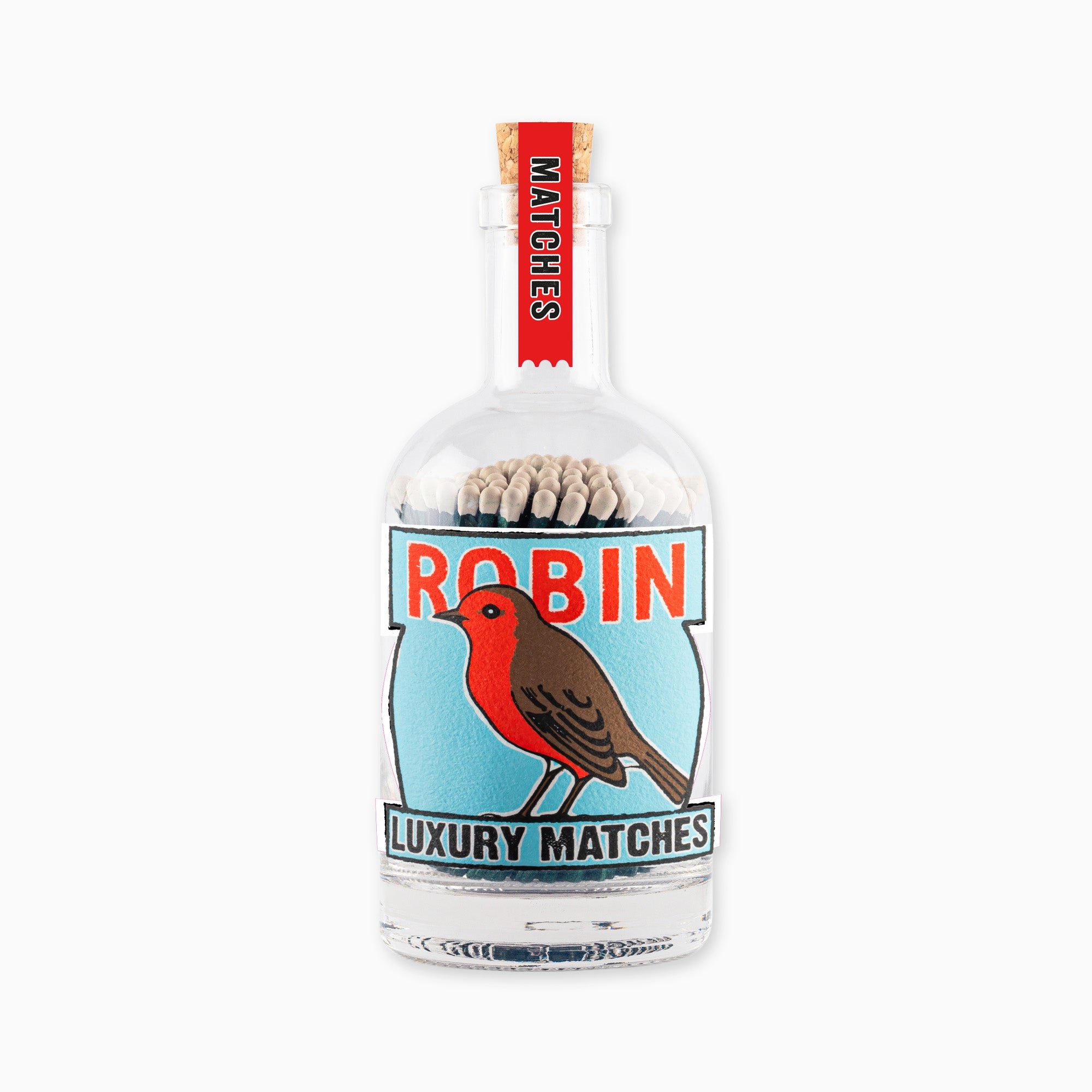 The Robin Glass Bottle Christmas Safety Matches - Whistlefish