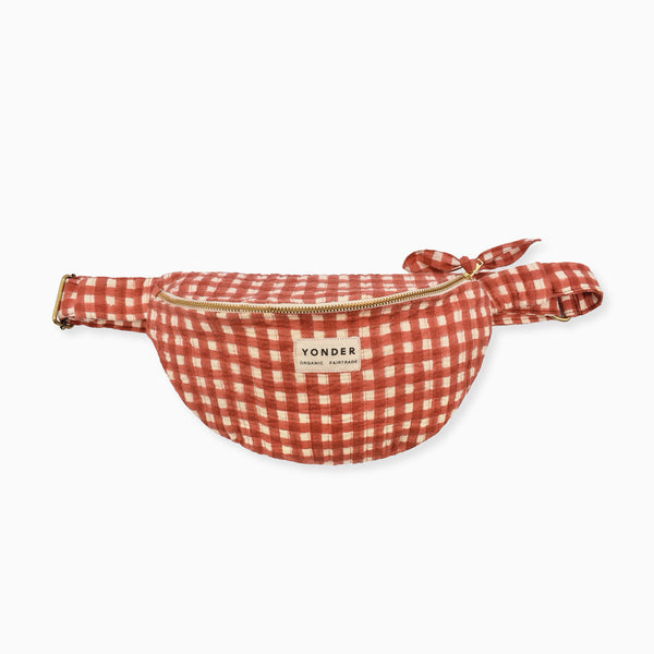 BB GIN - Cotton Quilted Bumbag | Gingham | Ginger