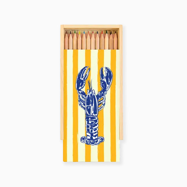 Pencil Set-711398_294 - Vintage Lobster Coloured Pencils Box-ART WOW