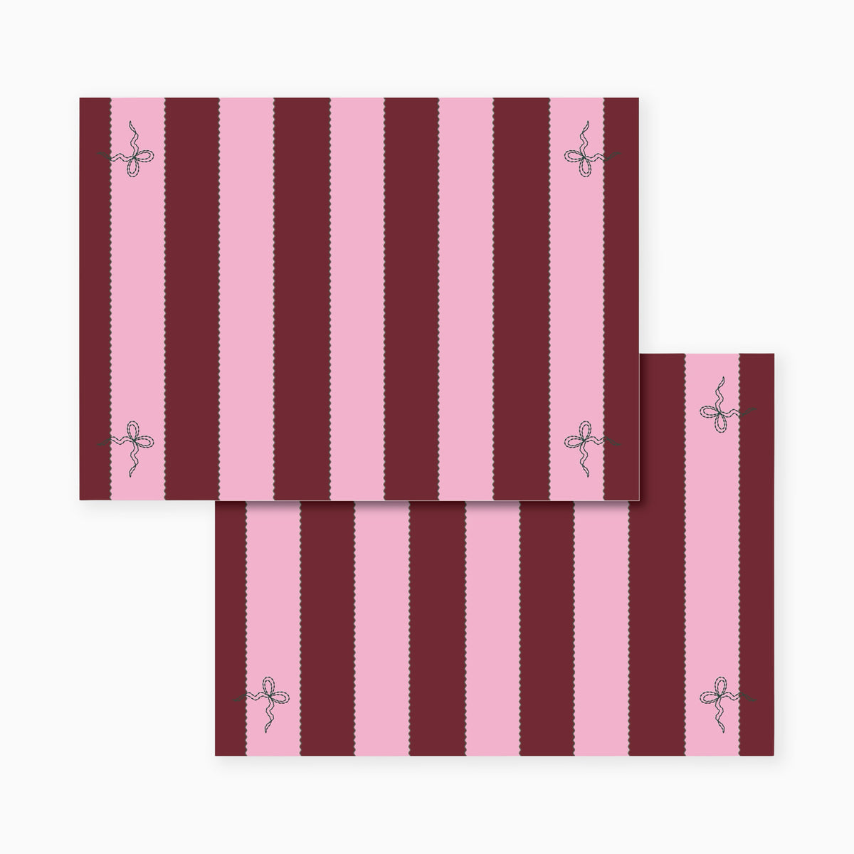 XPMBST - Burgandy Stripe Place Mats Set Of 2