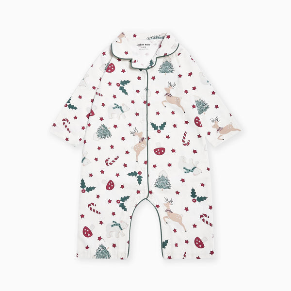 XSS12CCA - Christmas Carousel Baby Flannel Sleepsuit 6 To 12M