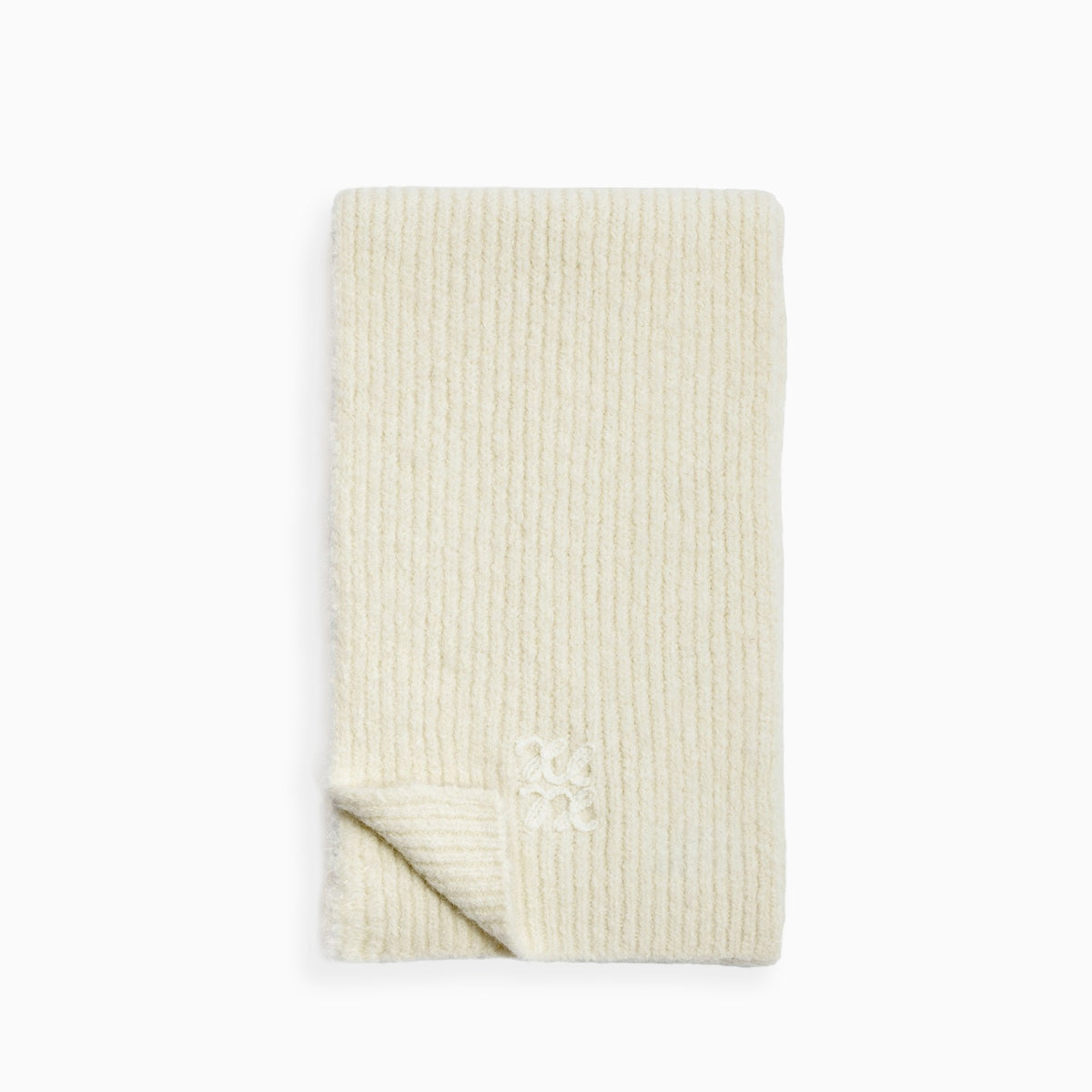 KLS865 - Appliqué Scarf in Off White