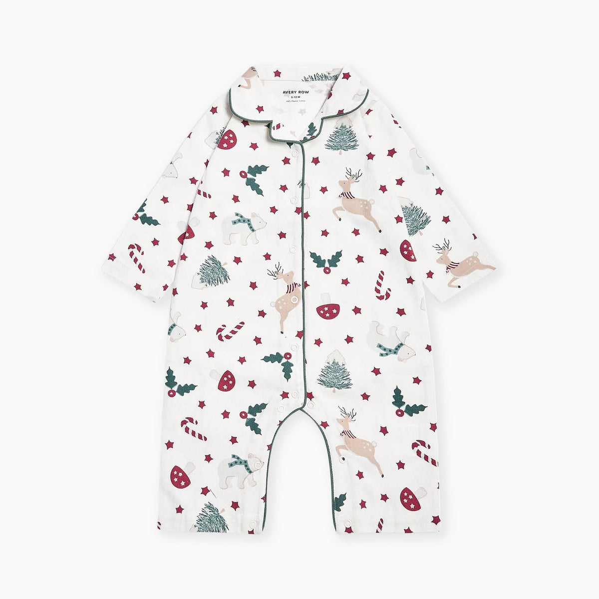 XSS03CCA - Christmas Carousel Baby Flannel Sleepsuit 0 To 3M