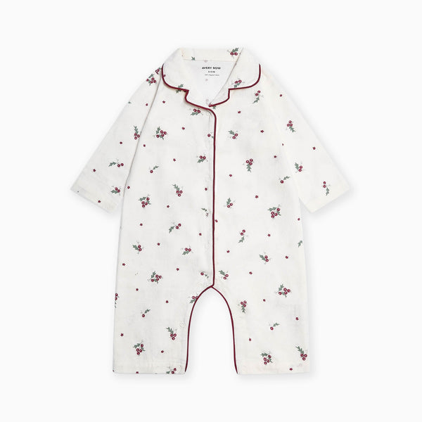 XSS03HSC - Holly Scatter Baby Flannel Sleepsuit 0 To 3M