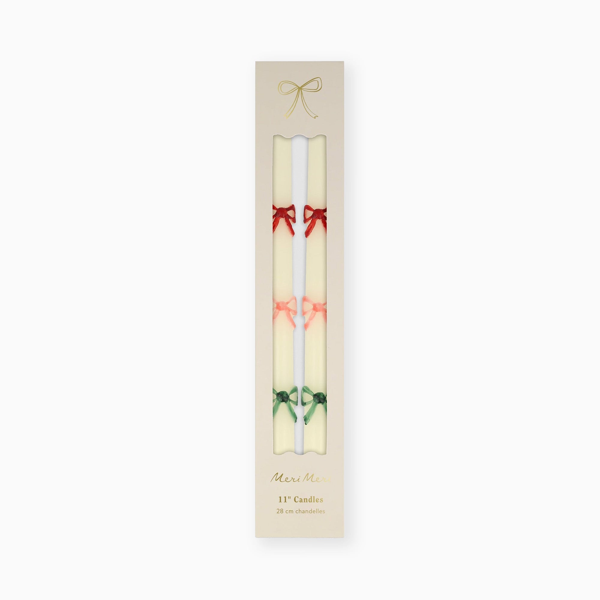 270823 - Multi Colour Bow Taper Candles