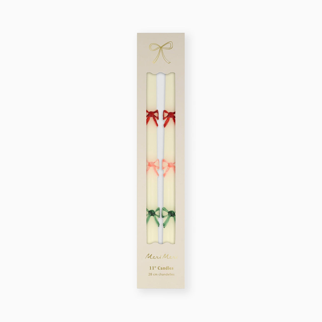 270823 - Multi Colour Bow Taper Candles