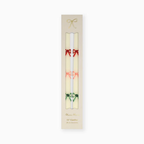Multi Colour Bow Taper Candles - Whistlefish