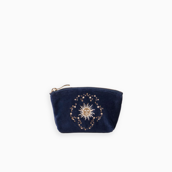 19006 - Celestial Sun & Moon Velvet Coin Purse