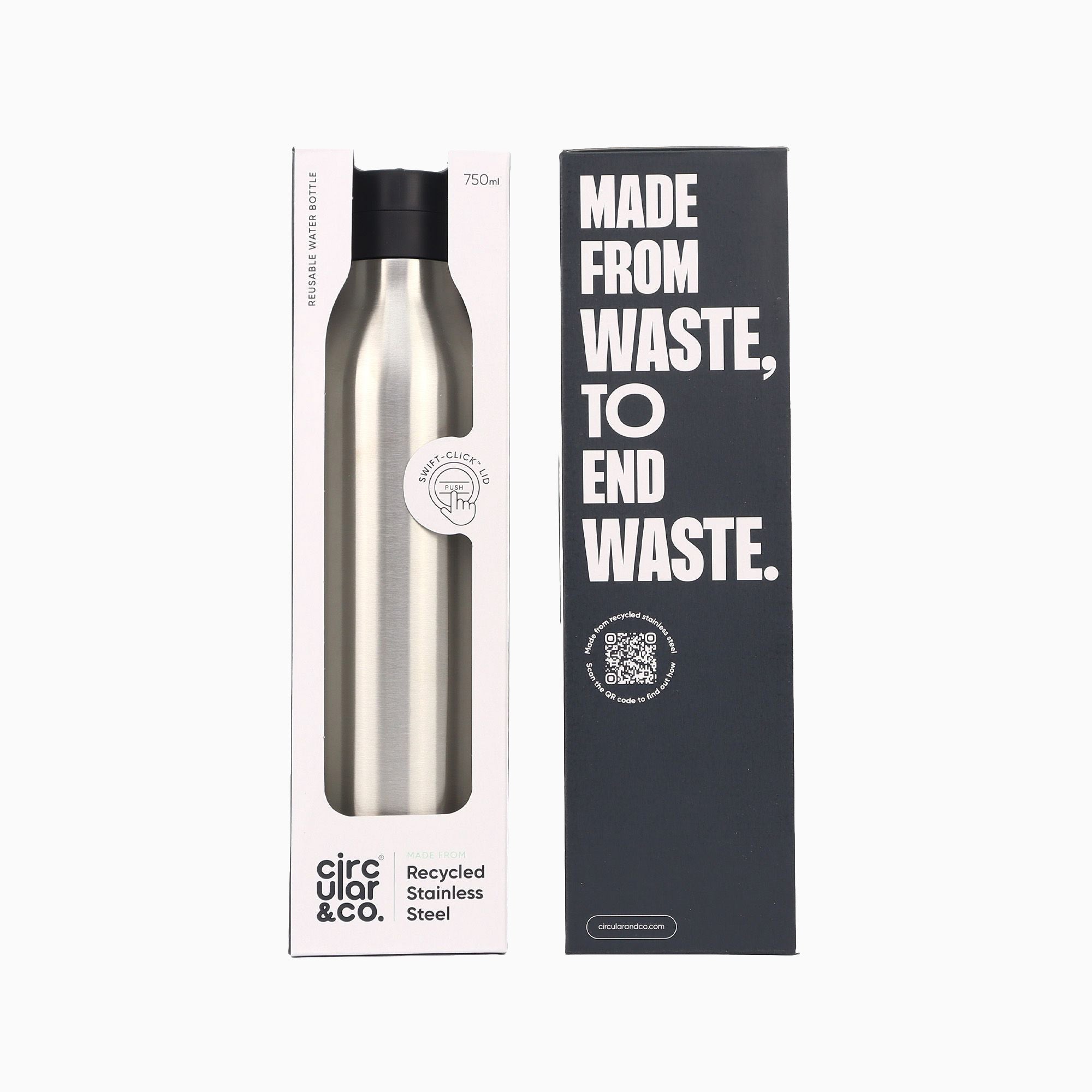 SSB-750ML-UC-IN-BLAC - Recycled Steel Bottle