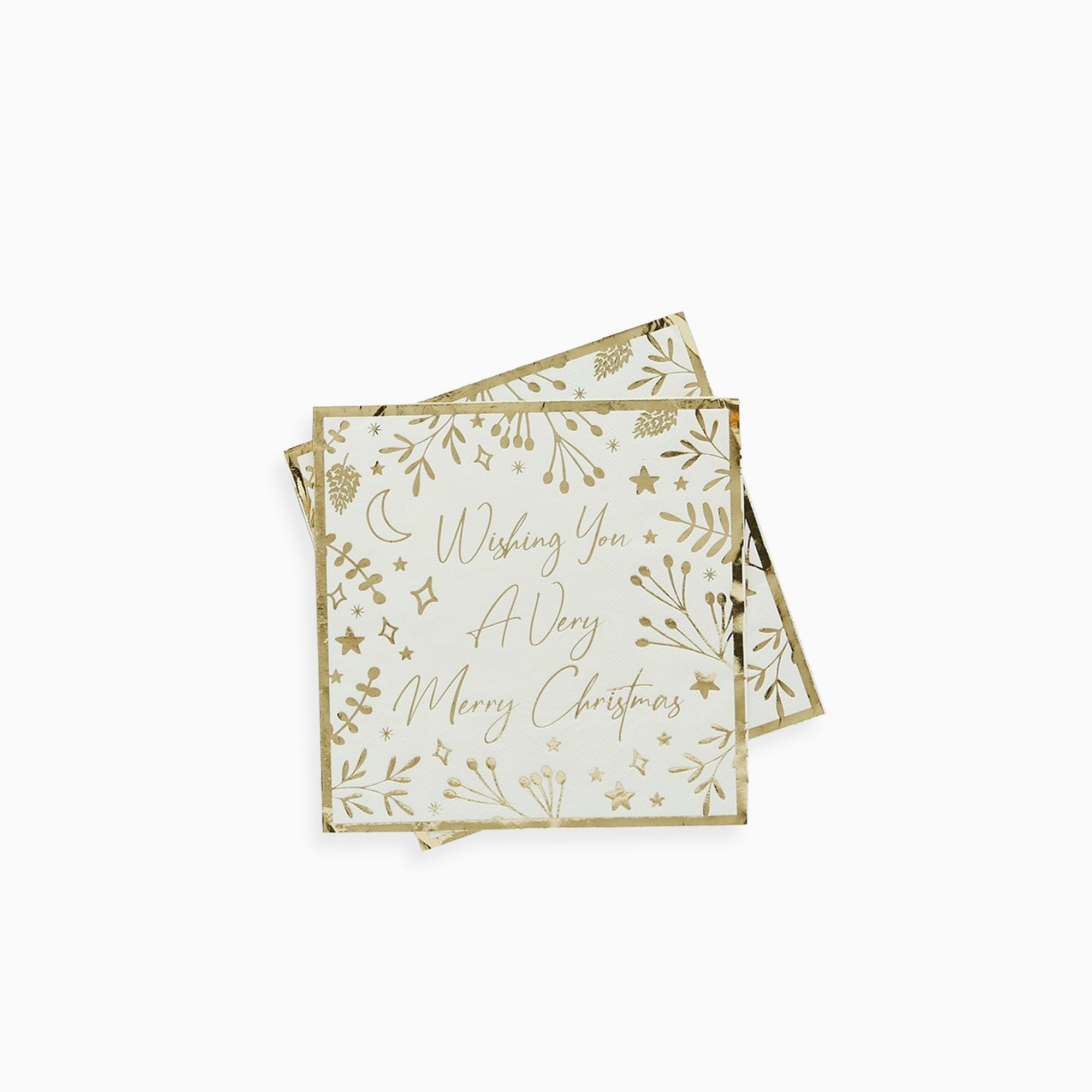 HBFF121 - Gold 'Merry Christmas' Paper Napkins