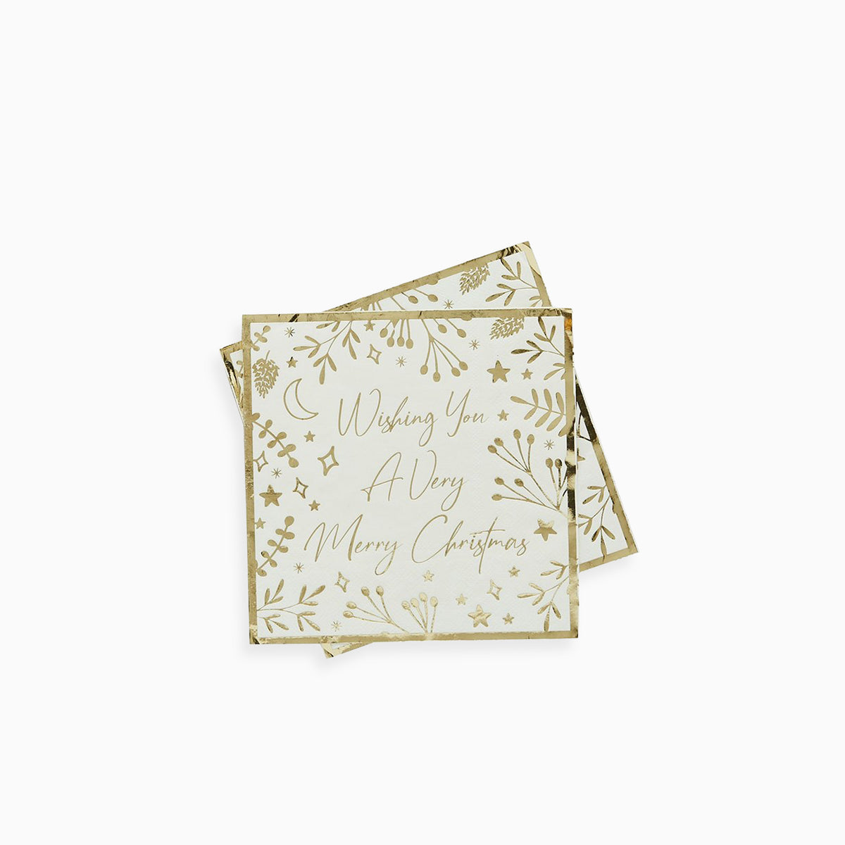 HBFF121 - Gold 'Merry Christmas' Paper Napkins