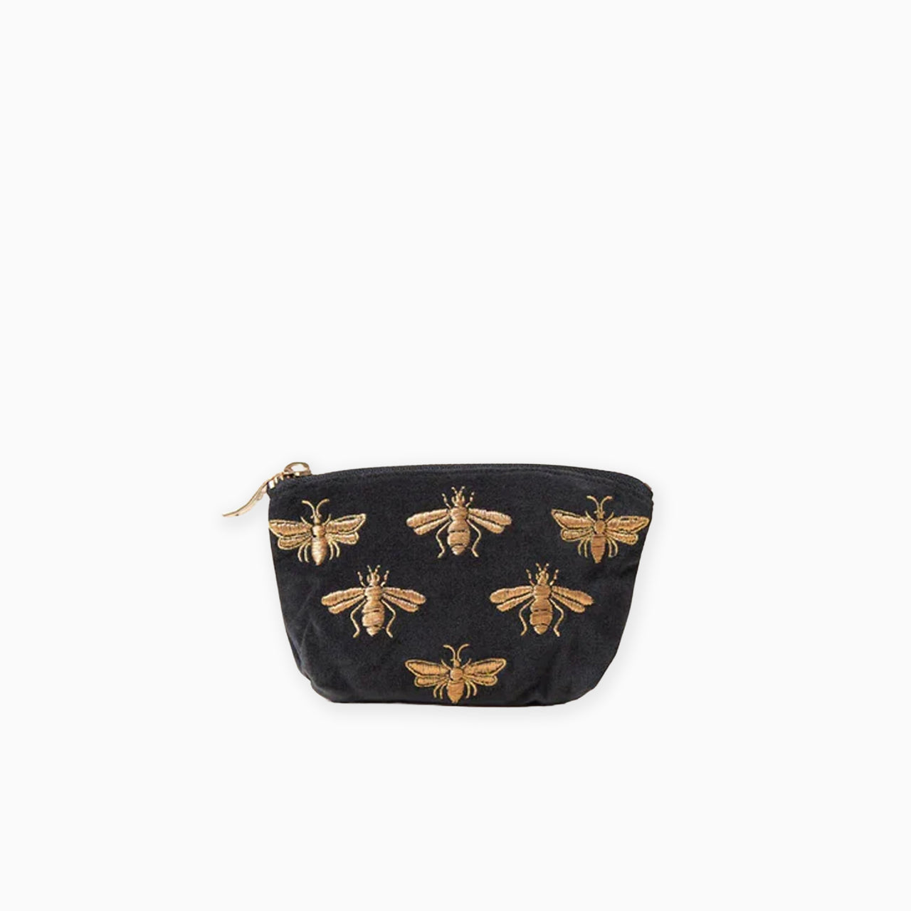 65832 - Honey Bee Charcoal Velvet Coin Purse