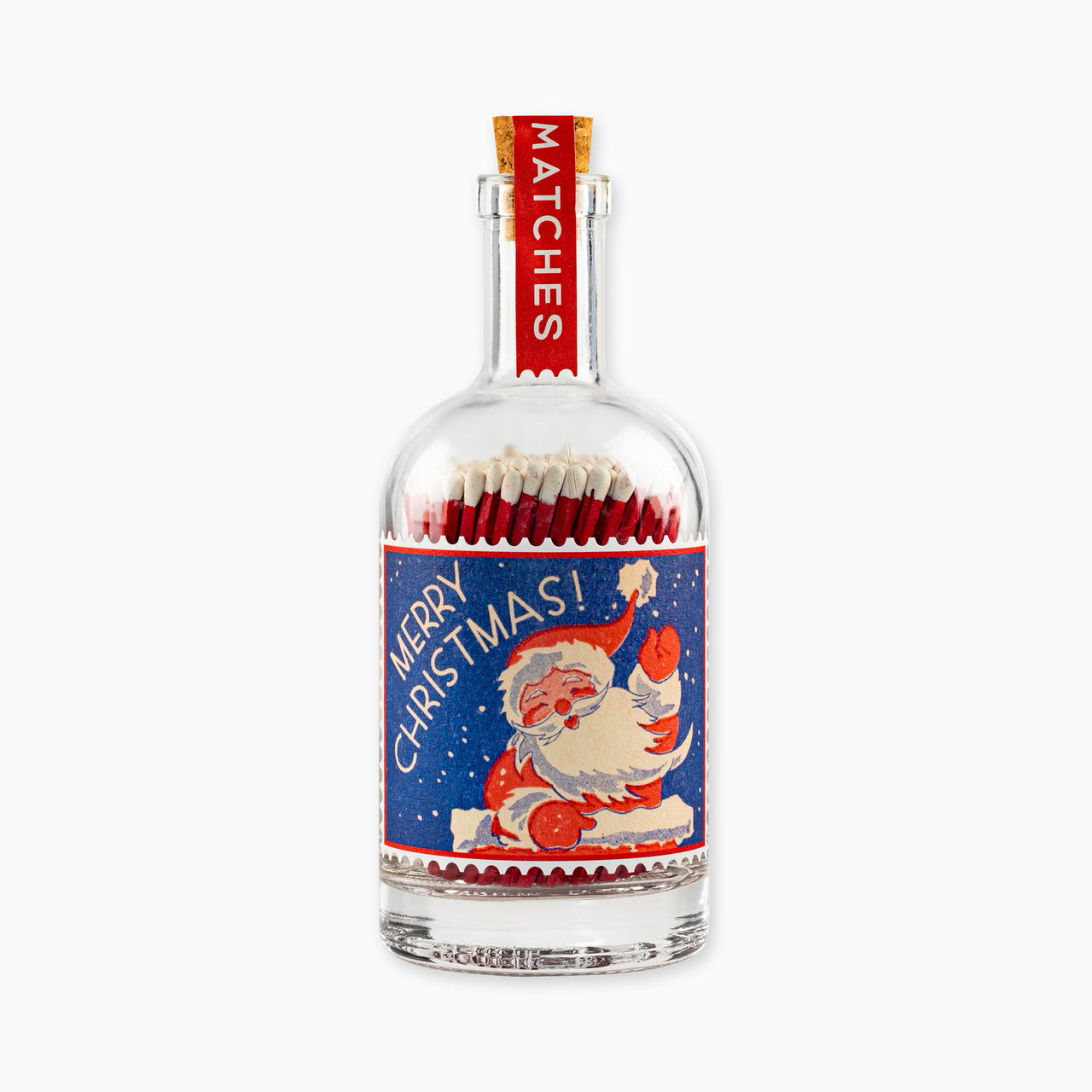 Father Christmas Glass Bottle Safety Matches - Whistlefish