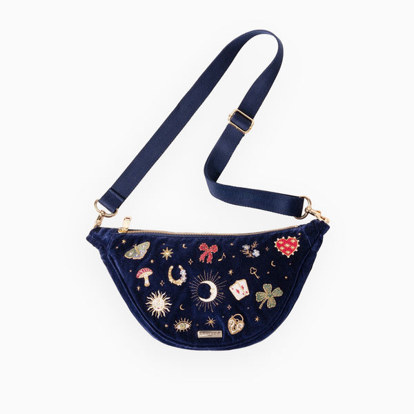 19273 - Cosmic Charms Velvet Crossbody Sling Bag