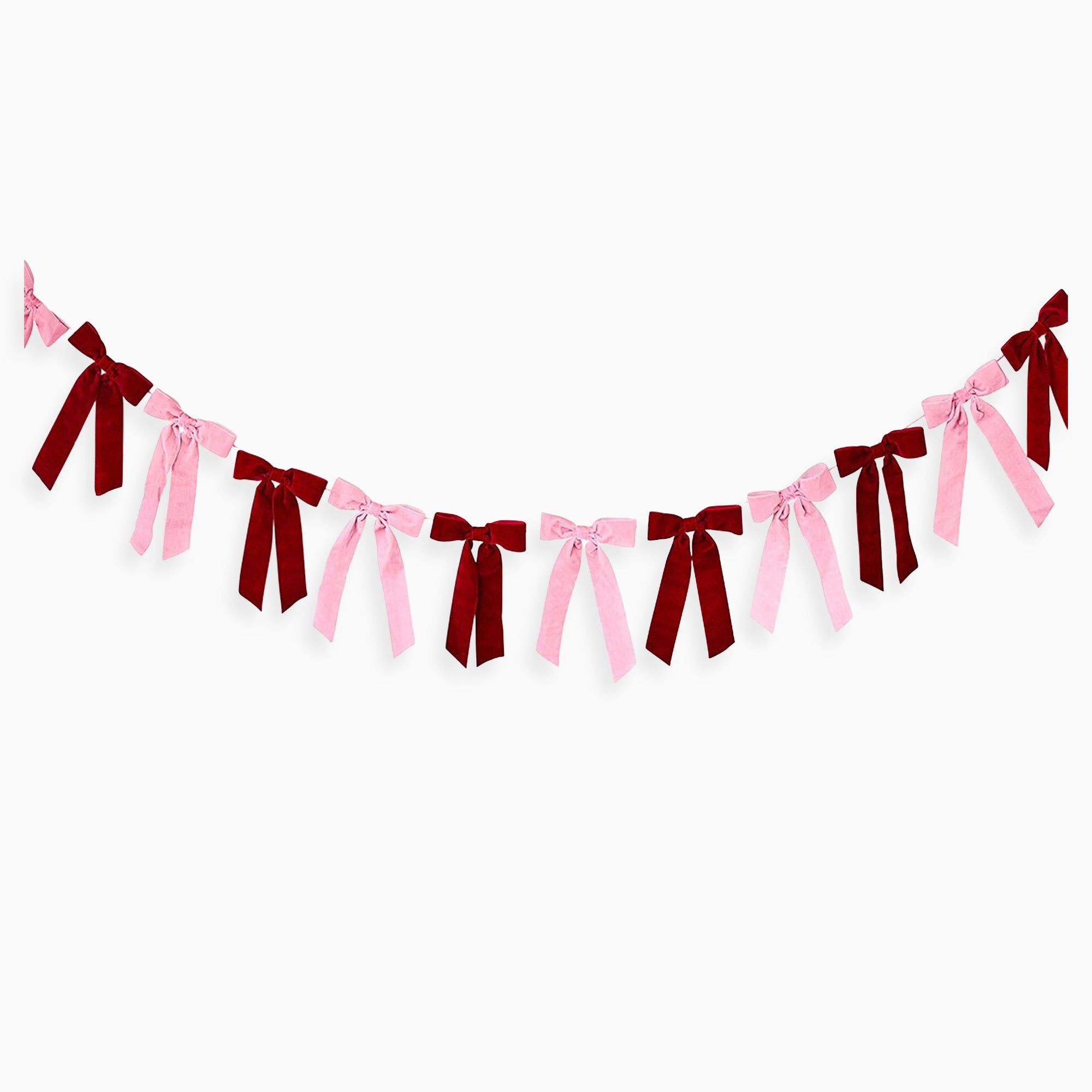 HBSB204 - Pink & Red Velvet Bow Garland