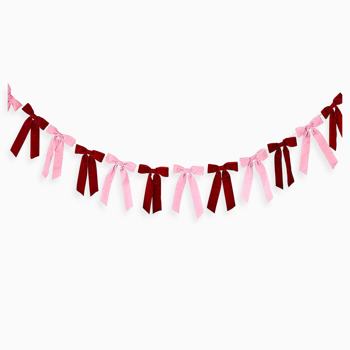 HBSB204 - Pink & Red Velvet Bow Garland