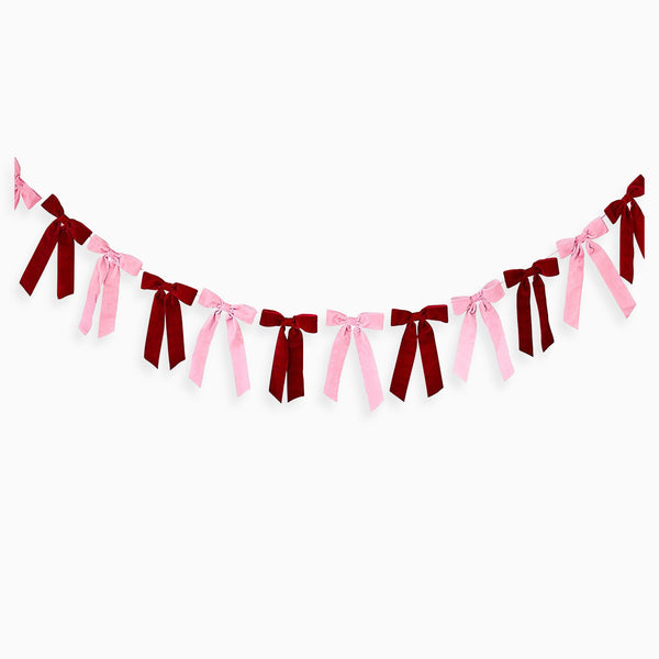 HBSB204 - Pink & Red Velvet Bow Garland