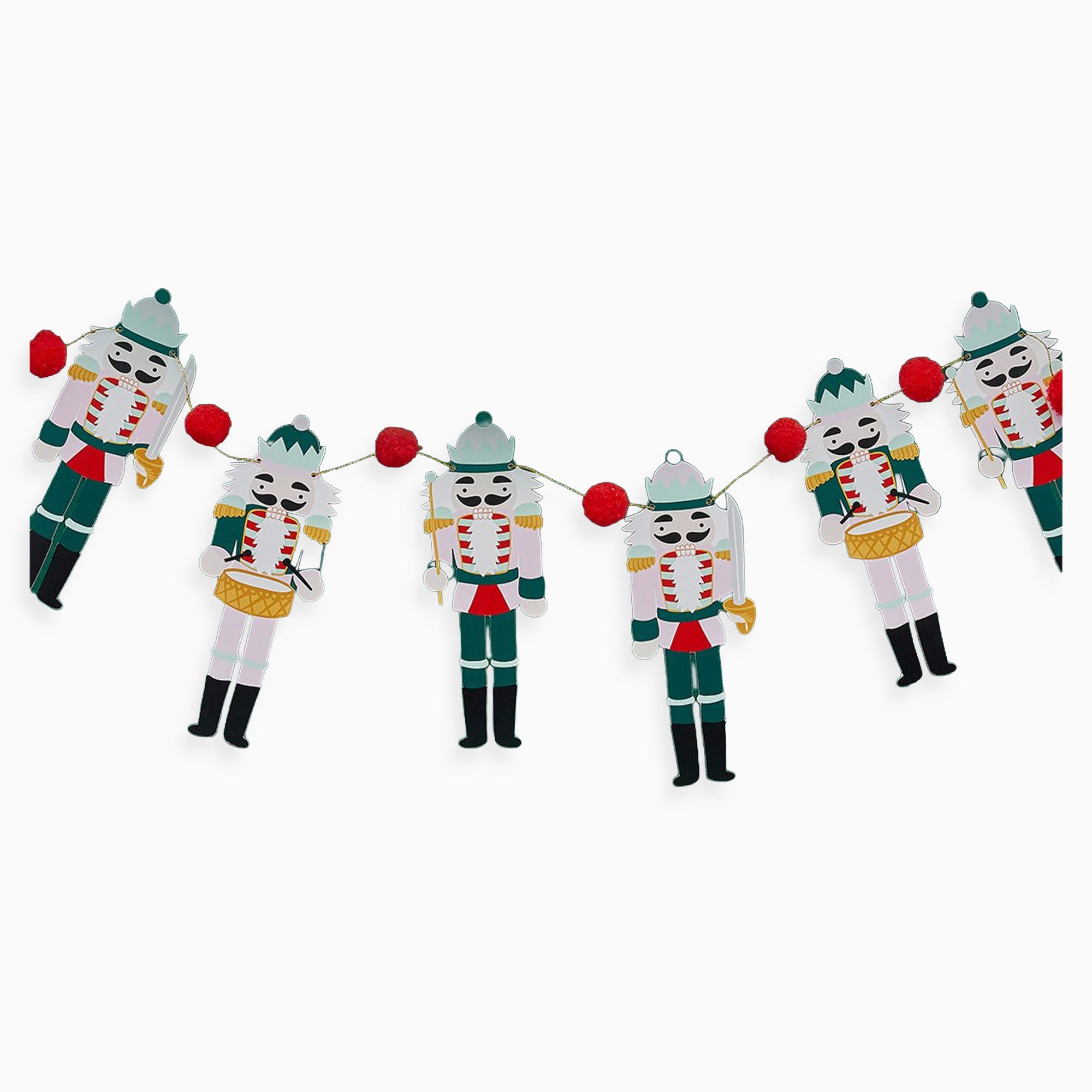 HBHJ101 - Nutcracker Pom Pom Card Garland