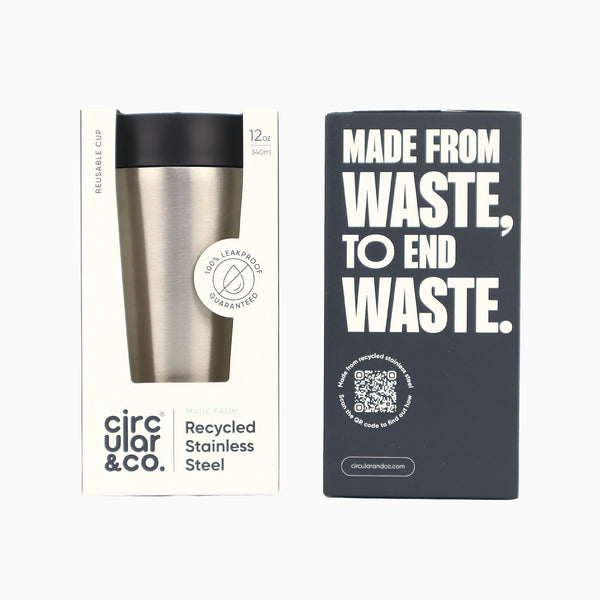 SSC-12OZ-UC-IN-BLACK - Recycled Steel Cup Uncoated