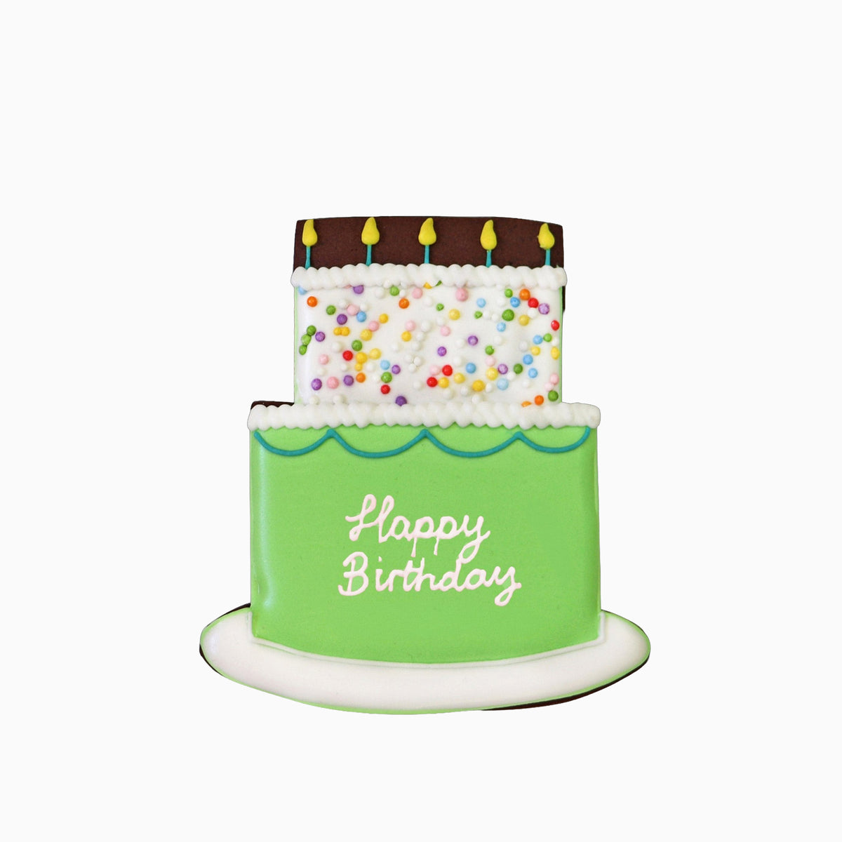 CASQCLWSBDAYGREEN - Happy Birthday Green Letterbox Biscuit